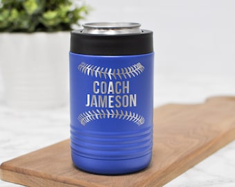 Baseball Coach Can Holder - Gift for Baseball Coach - Softball Coach Can Cooler - Custom Engraved Can Cozie - Gift from Players