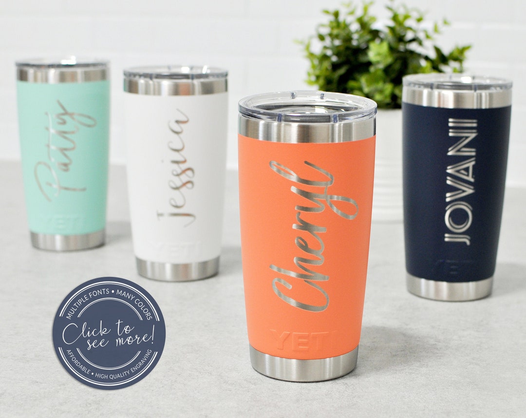 Personalized YETI tumbler, Custom Yeti Rambler - Laser Engraved Yeti Cup -  Wedding Gift - Powder Coat Ye…