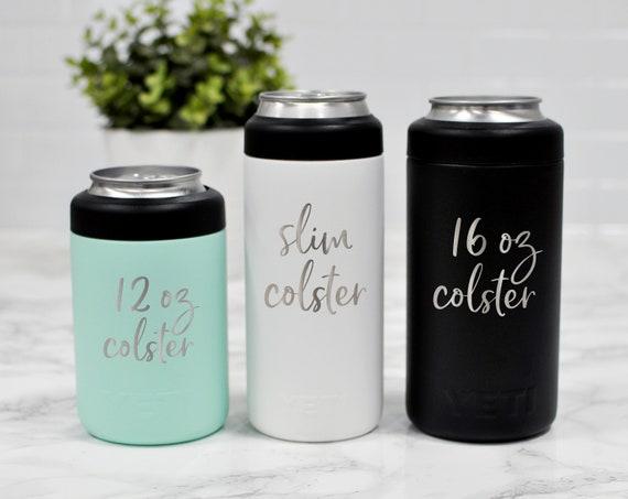 Personalized Stainless Steel Can Cooler, Double wall Insulated, Custom  Bottle Holder, Engraved can cooler, Can Holder YETI style