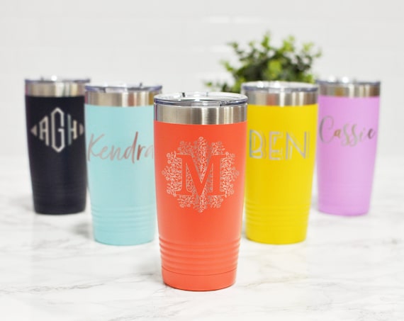 Monogrammed Yeti Tumbler 20oz Engraved Travel Tumbler 