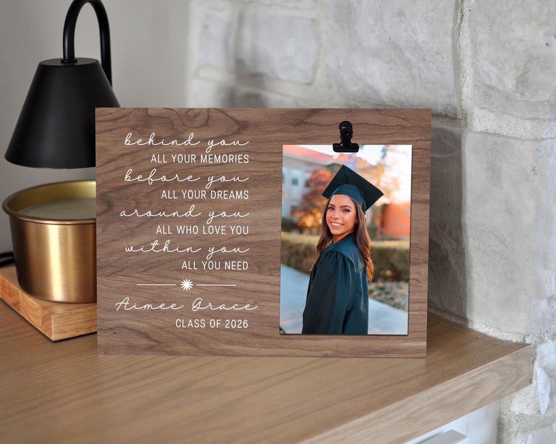 Personalized Graduation Photo Clip Frame, Custom Wood Keepsake Gift ...