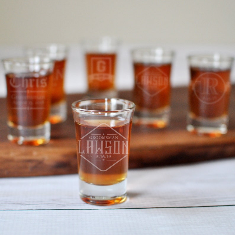 Custom Shot Glasses Groomsmen Proposal Groomsman Gift Etsy