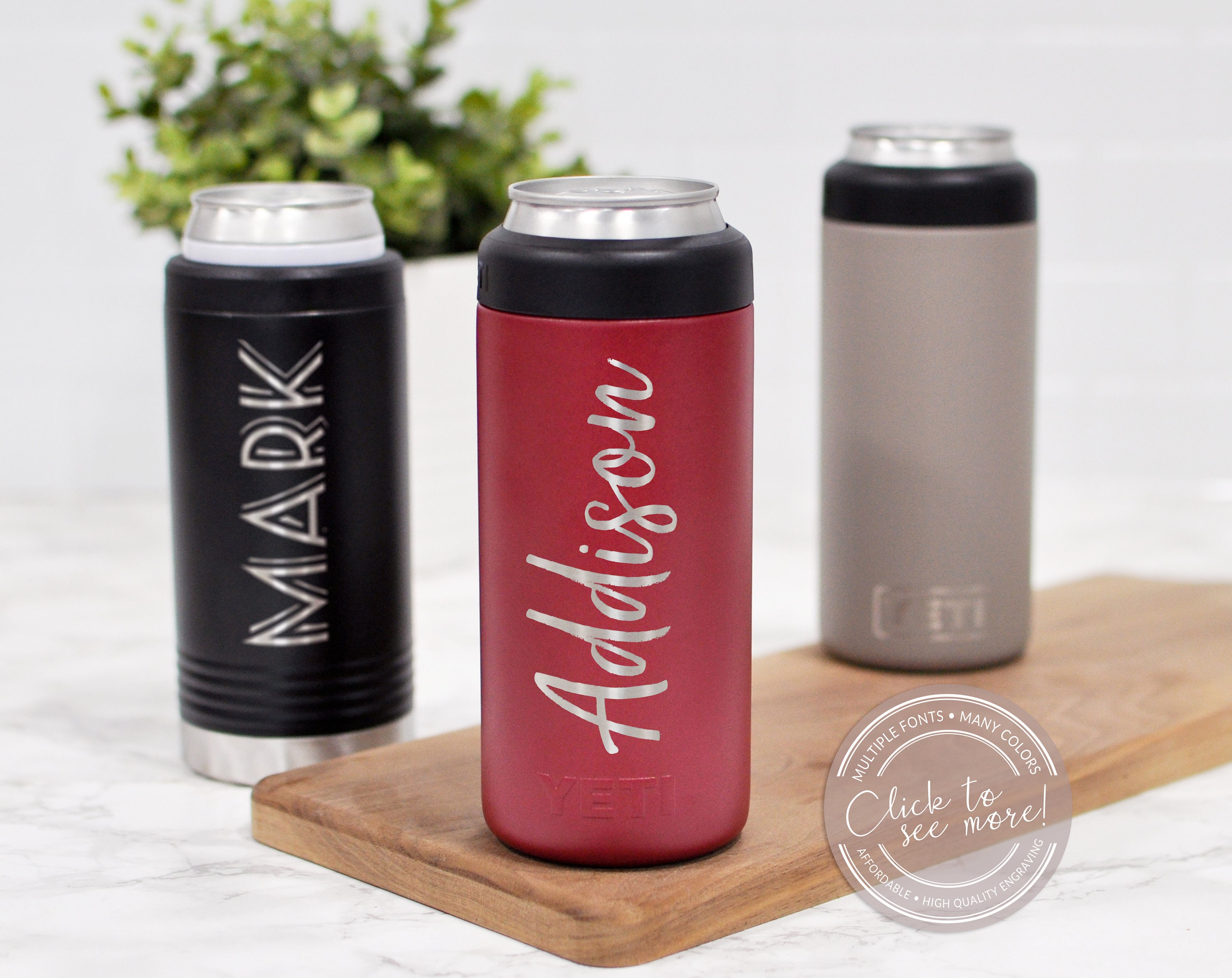 PERSONALIZED Authentic 12 oz Yeti Rambler Colster Slim Can Insulator- -  ImpressMeGifts