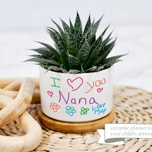 Planter Pot, Kids Drawing, Personalized Christmas Gift, Nana Gifts