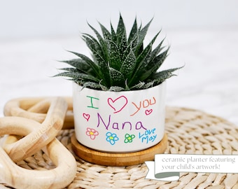 Planter Pot, Kids Drawing, Personalized Christmas Gift, Nana Gifts