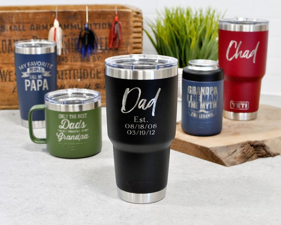 Personalized Father's Day YETI Rambler Tumbler Dad Established Engraved YETI  Personalized Father's Day Gift Husband Gift New Dad 