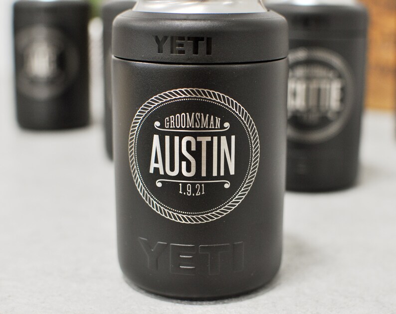 Groomsman Engraved Yeti Colster Stainless Steel Can Cooler Etsy
