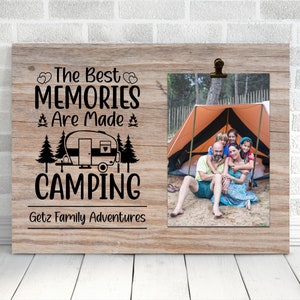 Camping Memories Picture Frame - Personalized Camping Photo Frame with Clip - Custom Camper Frame