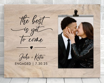 Custom Engagement Frame - Picture Frame with Clip - Personalized Engagement Gift - Gift for Newlyweds - Engagement Party - Photo Display