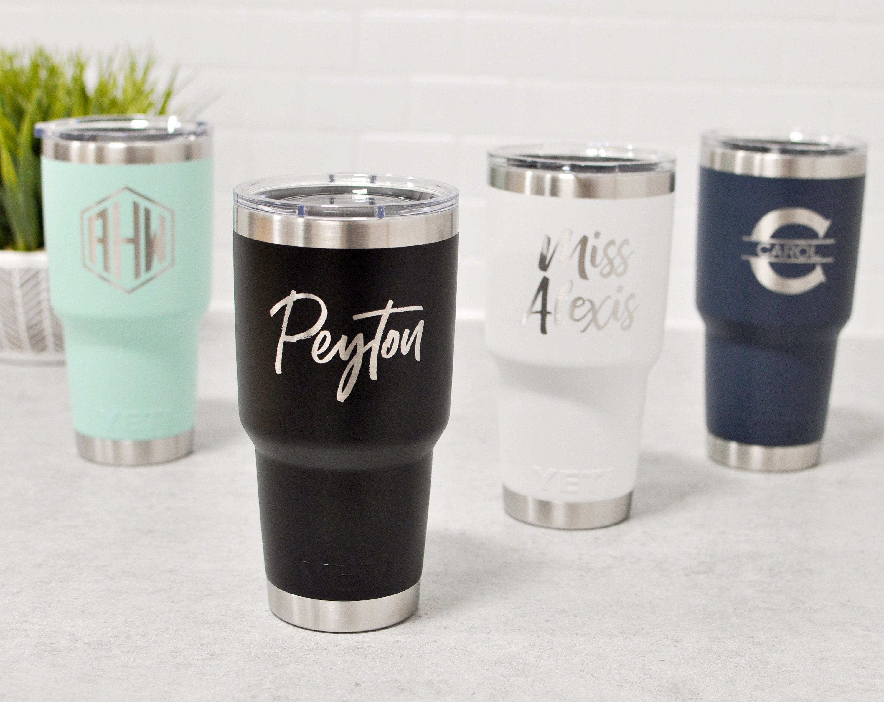 PERSONALIZED Authentic 30 oz Yeti Travel Mug - LASER ENGRAVED