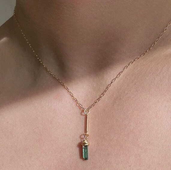 Green tourmaline necklace sale