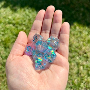 Iridescent Ribbon - Handmade Polyhedral Dice