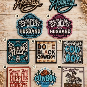 Écussons brodés western, motifs cowboy et rodéo, écussons country chics pour chapeaux, vestes, sacs : choisissez-en un !