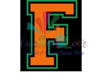 Orange and Green F Digital File