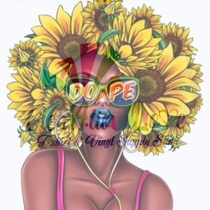 Lady with Sunflower Afro Digital File