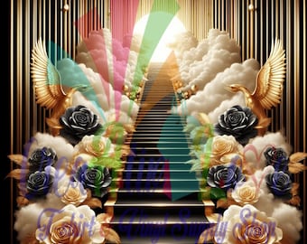 Stairway to heaven Black and Gold Digital File