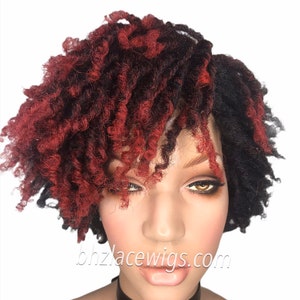 Zafira full cap TWIST OUT wig red faux locs dreadlocks FULLCAP wig natural hair full cap wig natural hair loc wig kinky soft twist loc style image 1