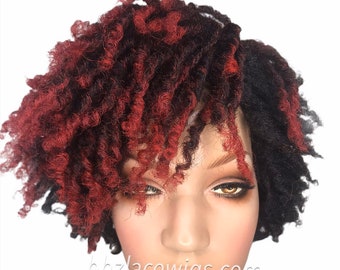 Zafira full cap TWIST OUT wig red faux locs dreadlocks FULLCAP wig natural hair full cap wig natural hair loc wig kinky soft twist loc style