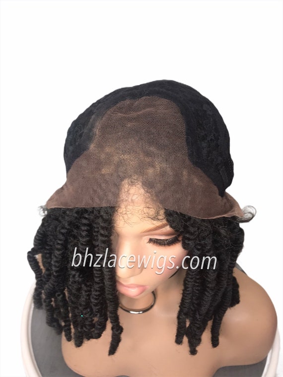 Passion Twist Hair Braided Wigs 12Inch Short Lace Front Wig Curly
