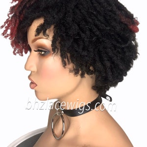 Zafira full cap TWIST OUT wig red faux locs dreadlocks FULLCAP wig natural hair full cap wig natural hair loc wig kinky soft twist loc style image 10