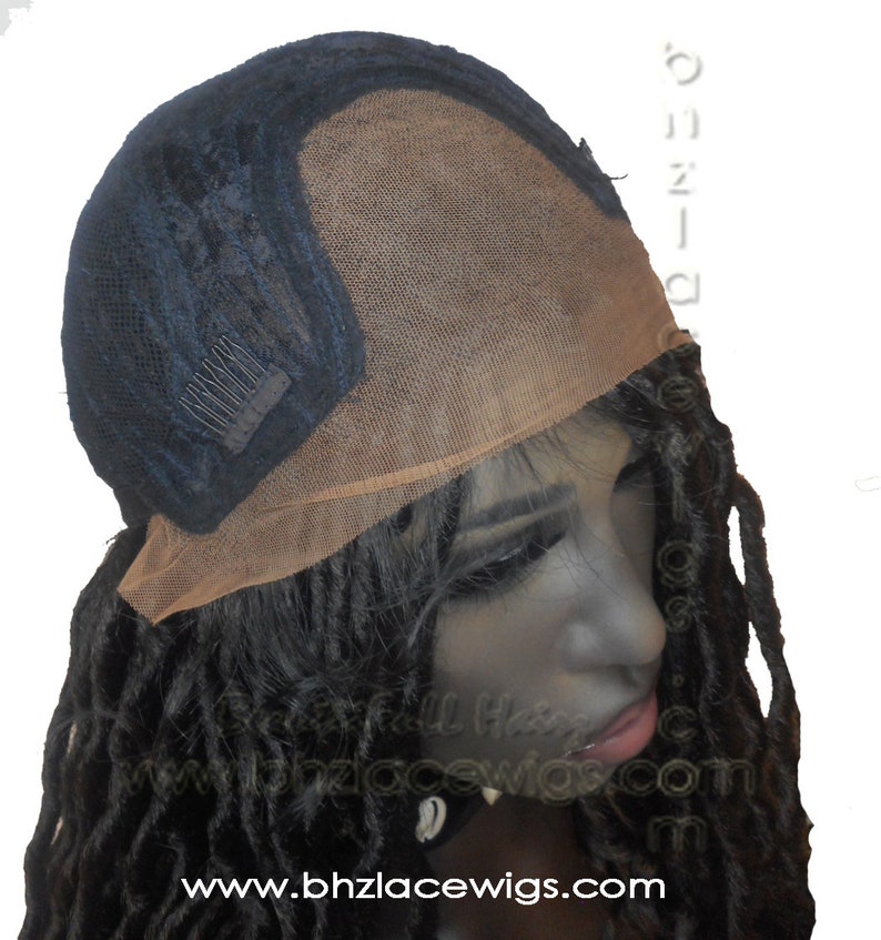 EXCLUSIVE Black goddess locs faux locs dread lock Lace Front Wig black locs lace front wig braided wig Fully Hand twisted Lace Wig 画像 10