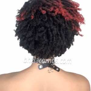 Zafira full cap TWIST OUT wig red faux locs dreadlocks FULLCAP wig natural hair full cap wig natural hair loc wig kinky soft twist loc style image 5