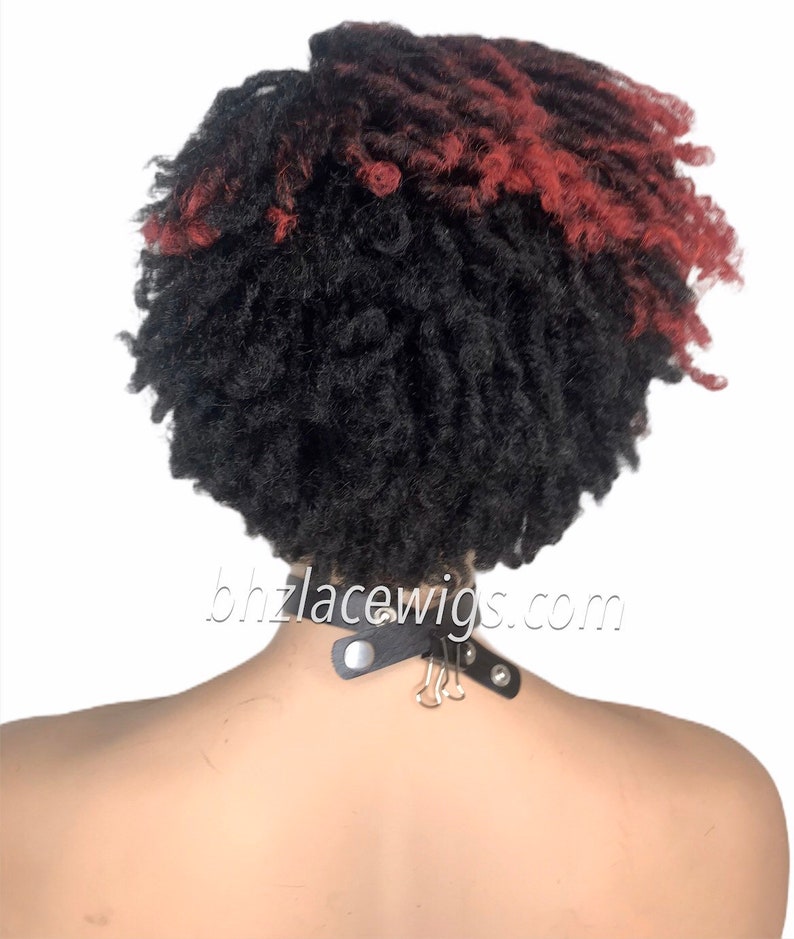 Zafira full cap TWIST OUT wig red faux locs dreadlocks FULLCAP wig natural hair full cap wig natural hair loc wig kinky soft twist loc style image 5