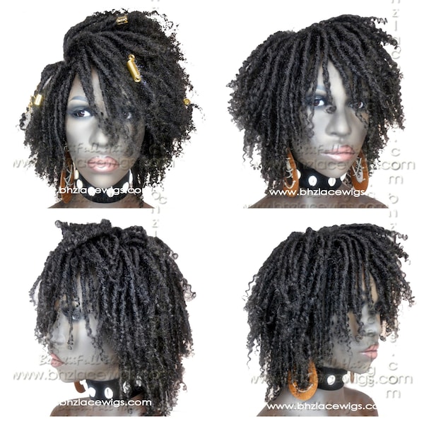 Kenyatta Full cap TWIST OUT wig faux locs dreadlocks FULLCAP wig natural hair full cap wig natural hair loc wig kinky soft twist loc style