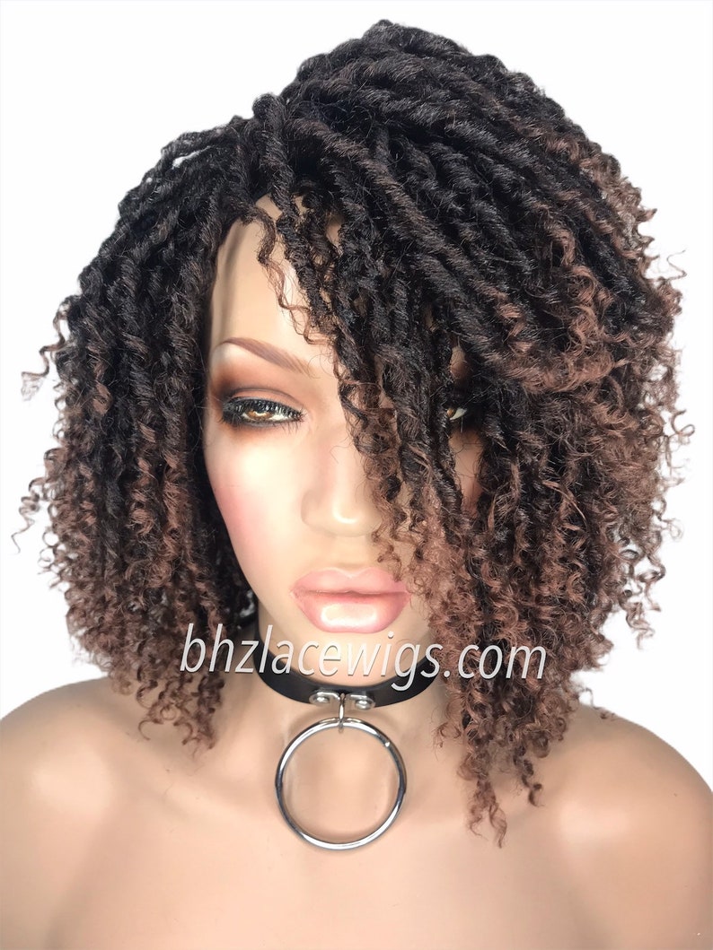 Kenyatta brown Full cap TWIST OUT wig faux locs dreadlocks wig | Etsy