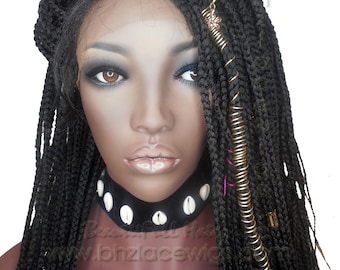 BIG SALE// NEW braid lace wig braided lace front wig Rahema braided wig extra Long Fully Hand Braided Lace Wig Poetic Justice Box Braids