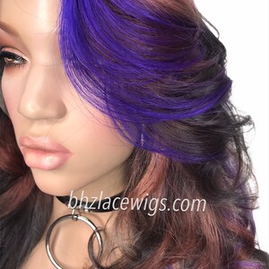 HOT New fall colors 100% Human hair lace front wig brown hair lacefront wig purple wig black wig red Lace front wig bob hairstyle image 2