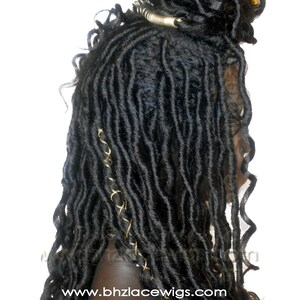 EXCLUSIVE Black goddess locs faux locs dread lock Lace Front Wig black locs lace front wig braided wig Fully Hand twisted Lace Wig 画像 9