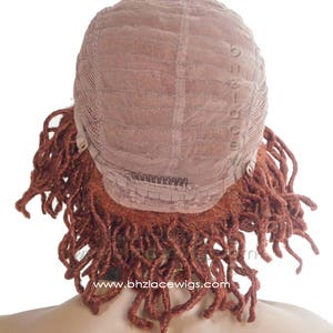 EXCLUSIVE Henna Auburn Faux locs Sister loc dreadlock wavy sister locs Lace Front Wig locs lace wig braid wig Fully Hand twisted Lace Wig 画像 9