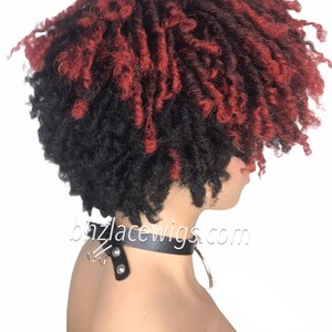 Zafira full cap TWIST OUT wig red faux locs dreadlocks FULLCAP wig natural hair full cap wig natural hair loc wig kinky soft twist loc style image 4