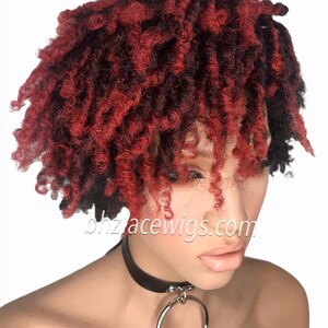 Zafira full cap TWIST OUT wig red faux locs dreadlocks FULLCAP wig natural hair full cap wig natural hair loc wig kinky soft twist loc style image 8