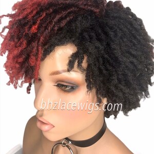 Zafira full cap TWIST OUT wig red faux locs dreadlocks FULLCAP wig natural hair full cap wig natural hair loc wig kinky soft twist loc style image 6