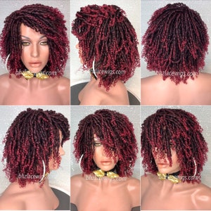 Kenyatta red locs Full cap TWIST OUT wig faux locs dreadlocks wig natural hair full cap wig natural hair loc wig kinky soft twist loc style