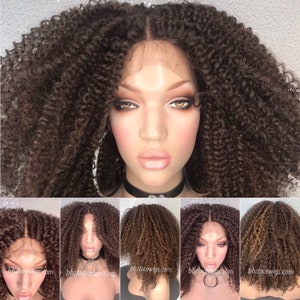 NEW! Kinky Curly Lace front wig Kelly Rowland Brown wig deep part 4c curly lace front wig 4b hair kinky curly lace wig afro curly wig