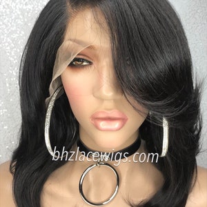 NEW First Lady Pre-plucked hairline Lace front wig sew-in weave feathered bob wig bob lace front wig lace wig bob lace wig black lace wig image 4