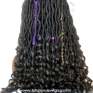 EXCLUSIVE Black goddess locs faux locs dread lock Lace Front Wig black locs lace front wig braided wig Fully Hand twisted Lace Wig 画像 5