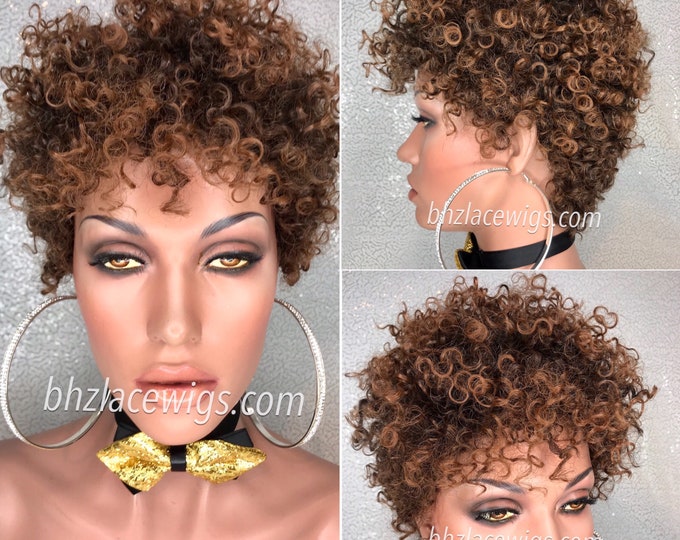 Shani Full Cap Curly Wig 3c Curl Afro Curl Faux Locs FULLCAP Wig
