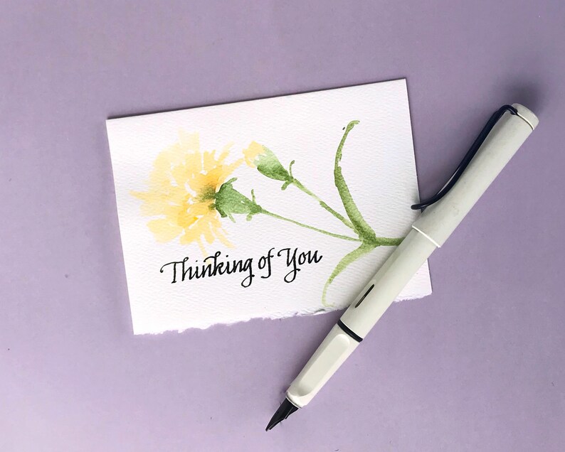 Hand Painted Floral Notecards, Set of 4 Watercolor Flower Cards - Etsy