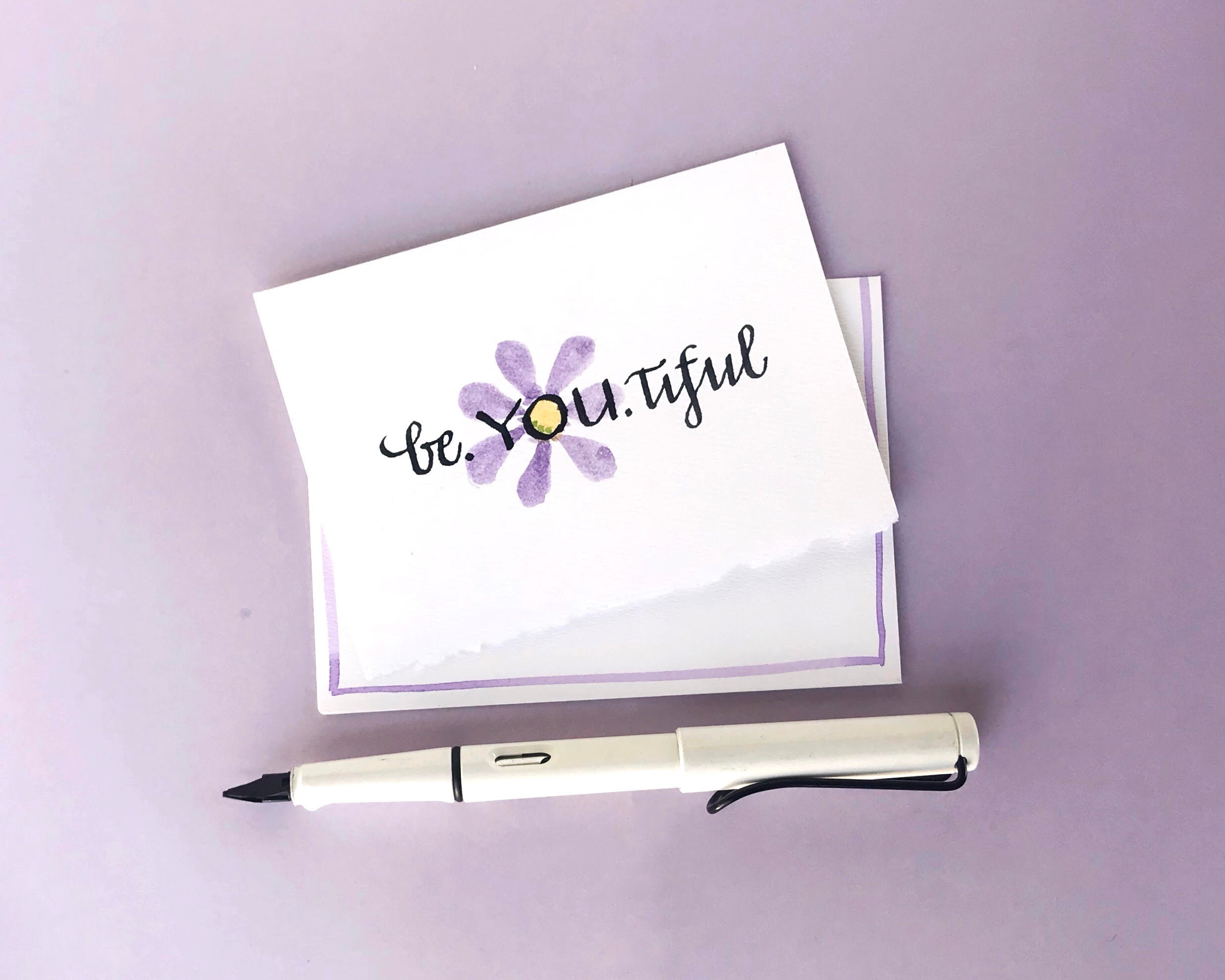 Girl Power Notecards, Affirmation Cards, Hand Painted Floral Card ...