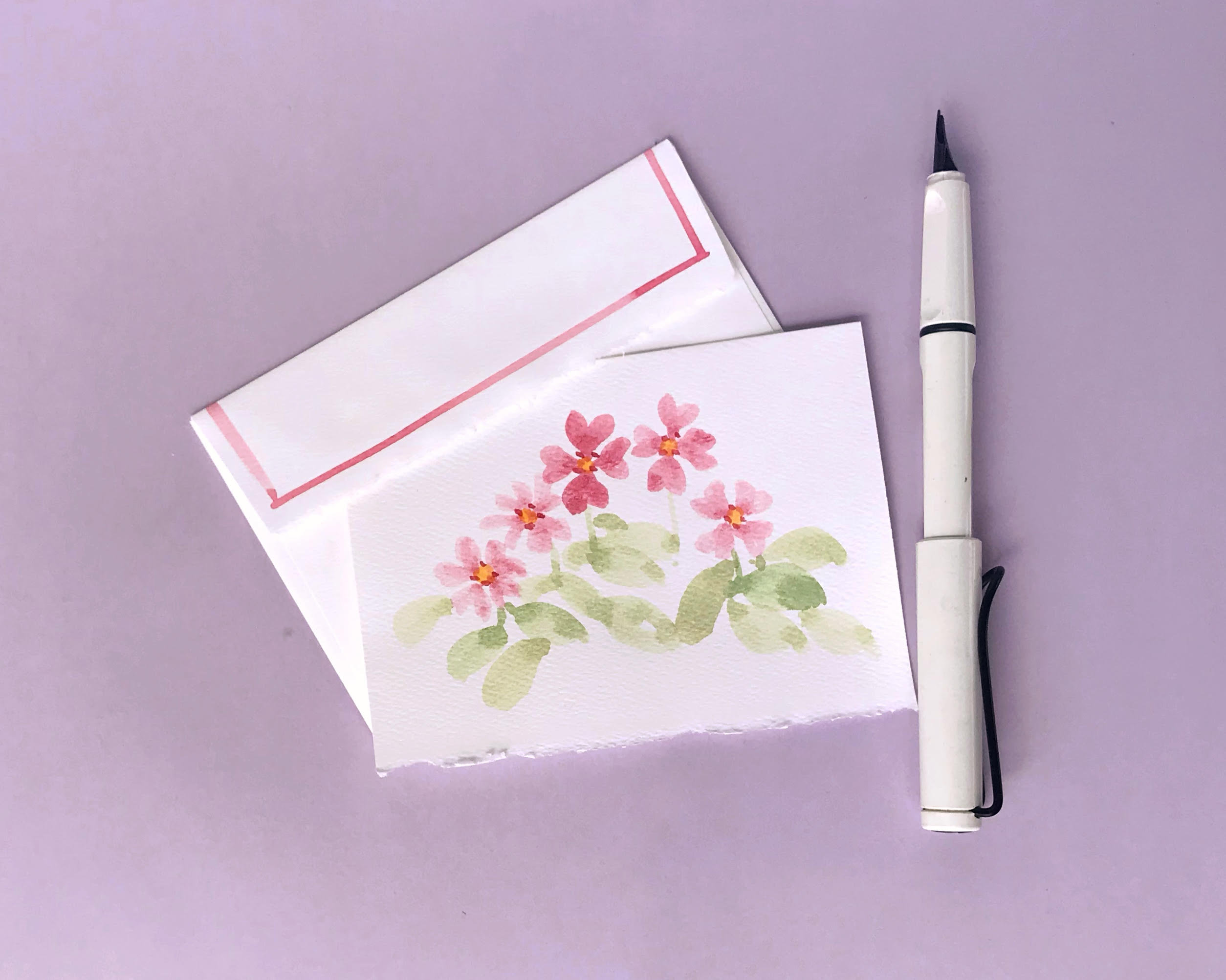 4 Watercolor Floral Notecards Hand Painted Flower Card Set - Etsy UK