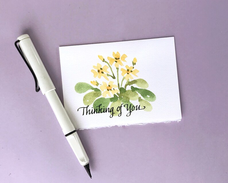 Hand Painted Floral Notecards, Set of 4 Watercolor Flower Cards - Etsy