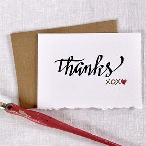 Tarjetas de agradecimiento, tarjetas de gratitud, juego de papelería, caligrafía, arte original imagen 4