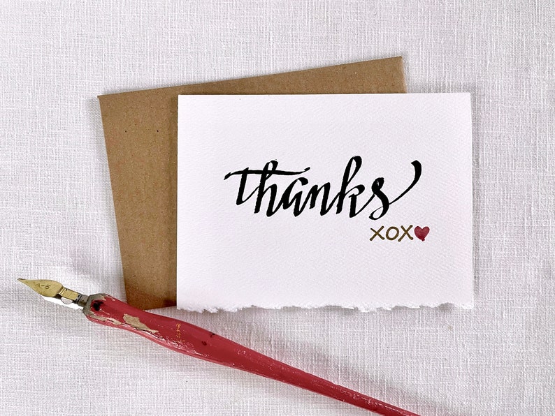 Thank You Cards, Gratitude Cards, Stationery Set, Calligraphy, Original Art image 4