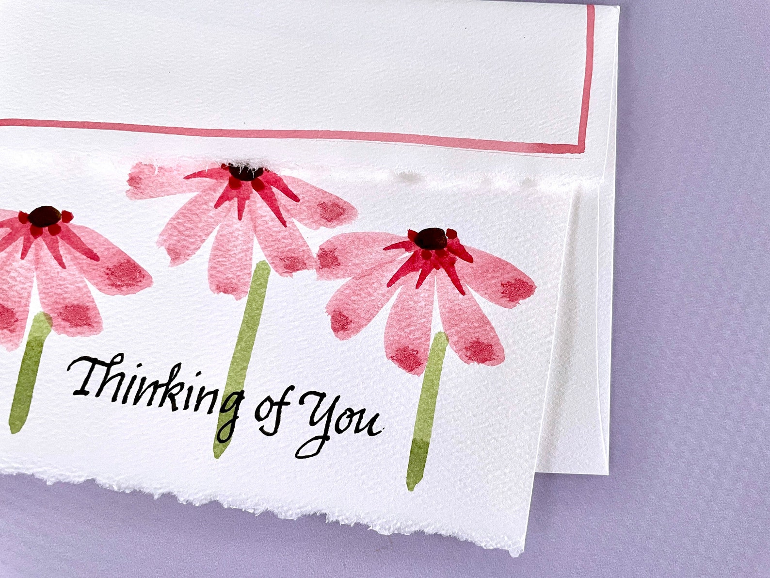 Hand Painted Floral Notecards, Set of 4 Watercolor Flower Cards - Etsy