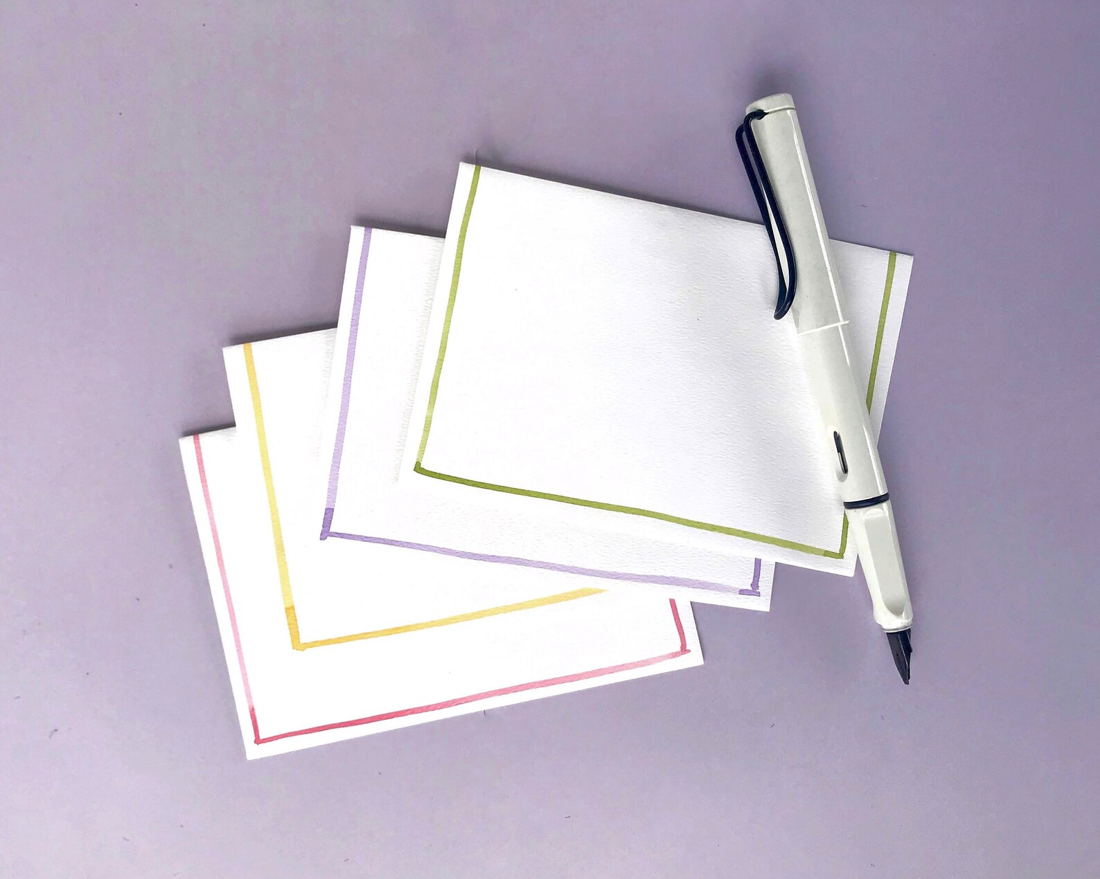 Hand Painted Floral Notecards, Set of 4 Watercolor Flower Cards - Etsy