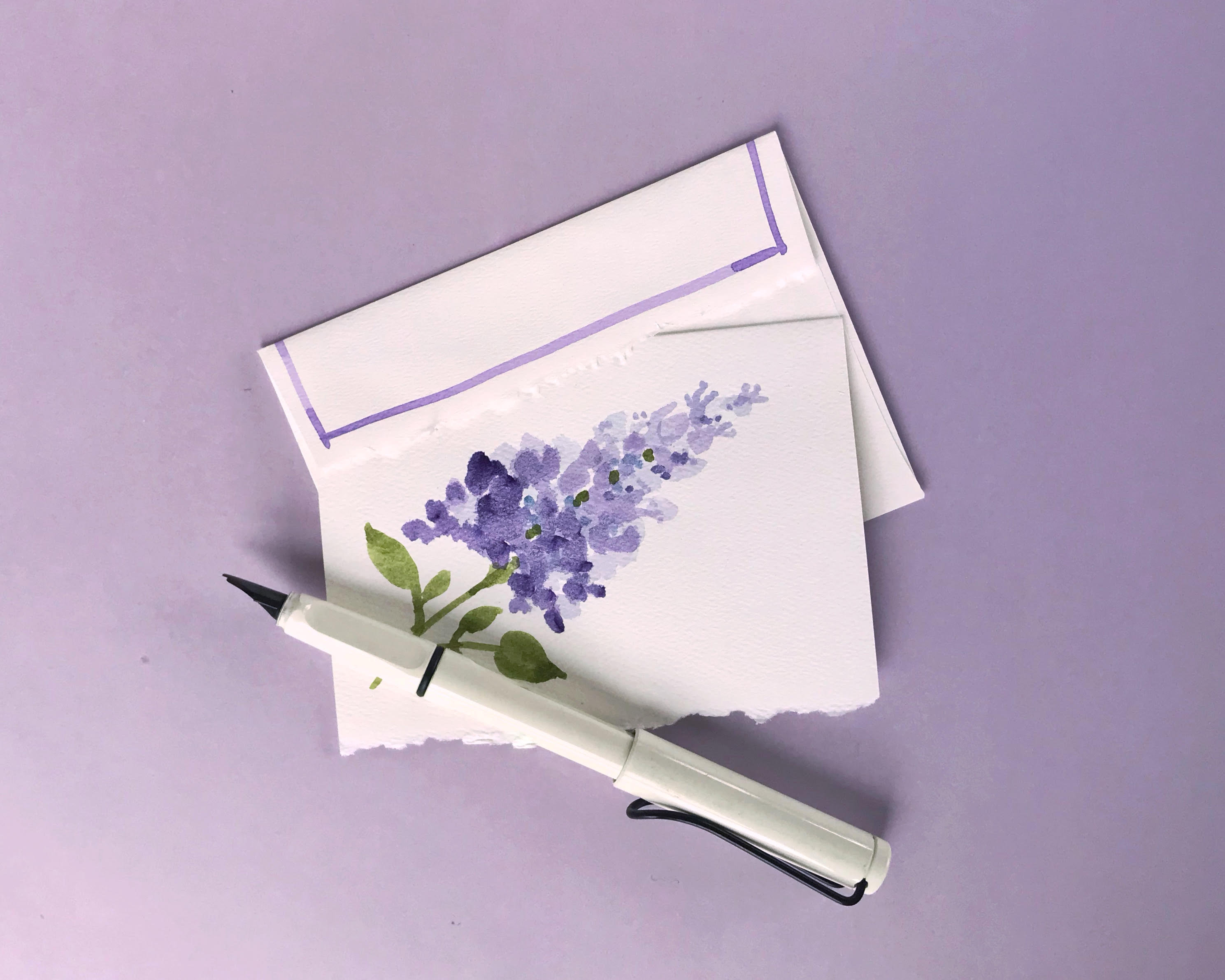 Hand Painted Watercolor Flower Note Card Set, Spring Stationery - Etsy